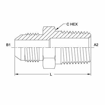 Male JIC - Male Pipe Straight