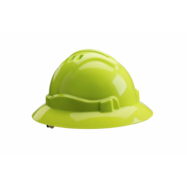 Gateway Safety 71418 Serpent Full Brim Vented Hi-Viz Limon Hard Hat