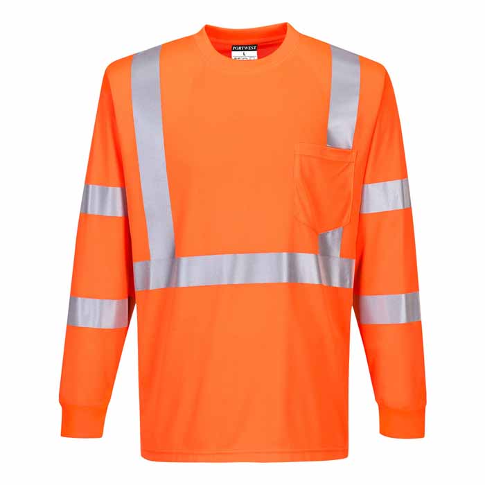 Portwest S192 Hi-Vis Long Sleeve Ribbed Cuff T-Shirt